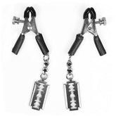 Micro Plier Clamp - Razor Blade Pendant Nipple and Clit Clamps
